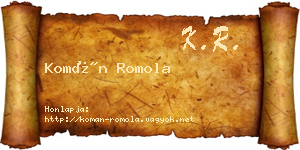 Komán Romola névjegykártya